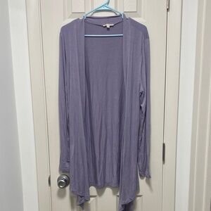 Zenana Outfitters Purple Open Front Cardigan
